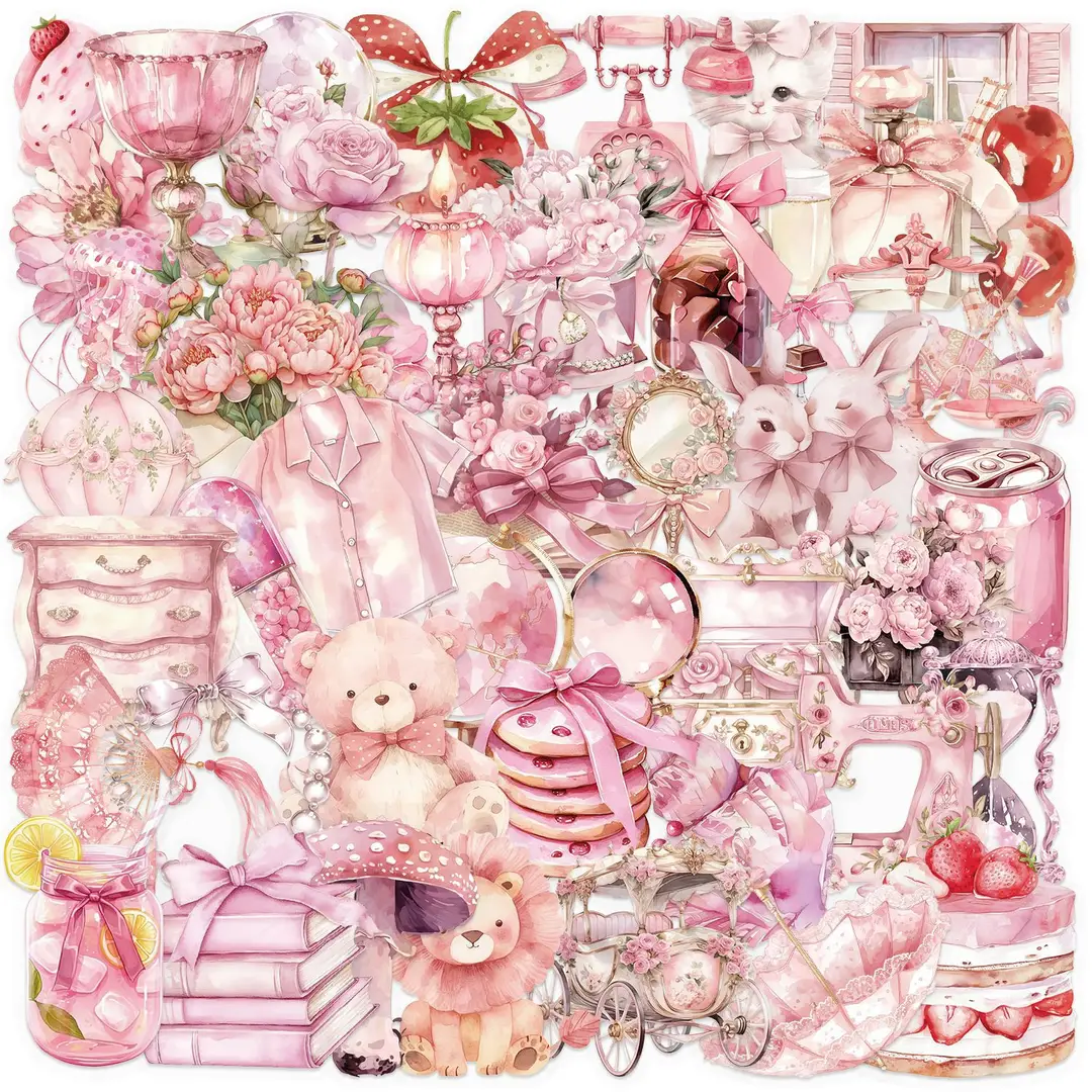 A variety of 50 double transparent stickers transparent waterproof DIY hand account material mobile phone notebook personality ins decorative stickers