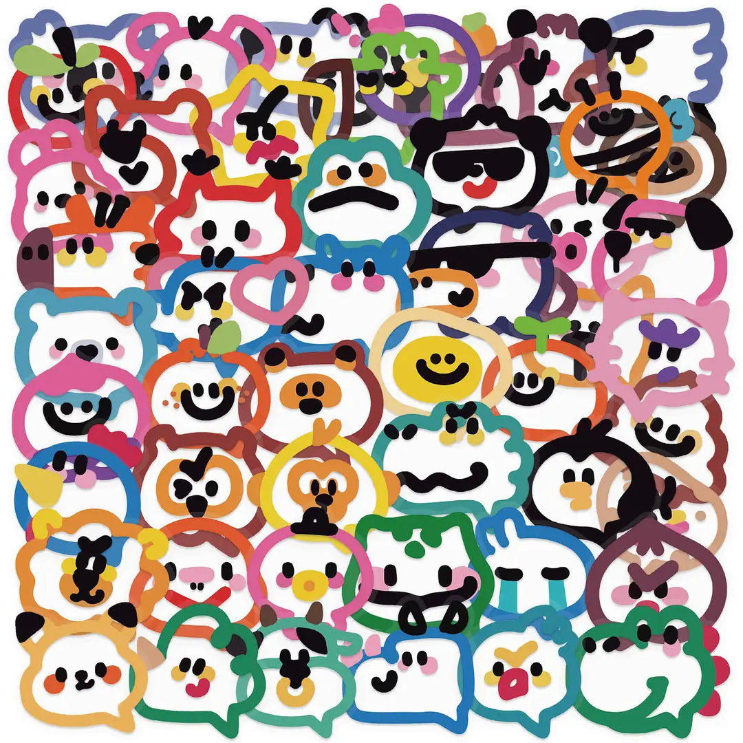 A variety of 50 double transparent stickers transparent waterproof DIY hand account material mobile phone notebook personality ins decorative stickers