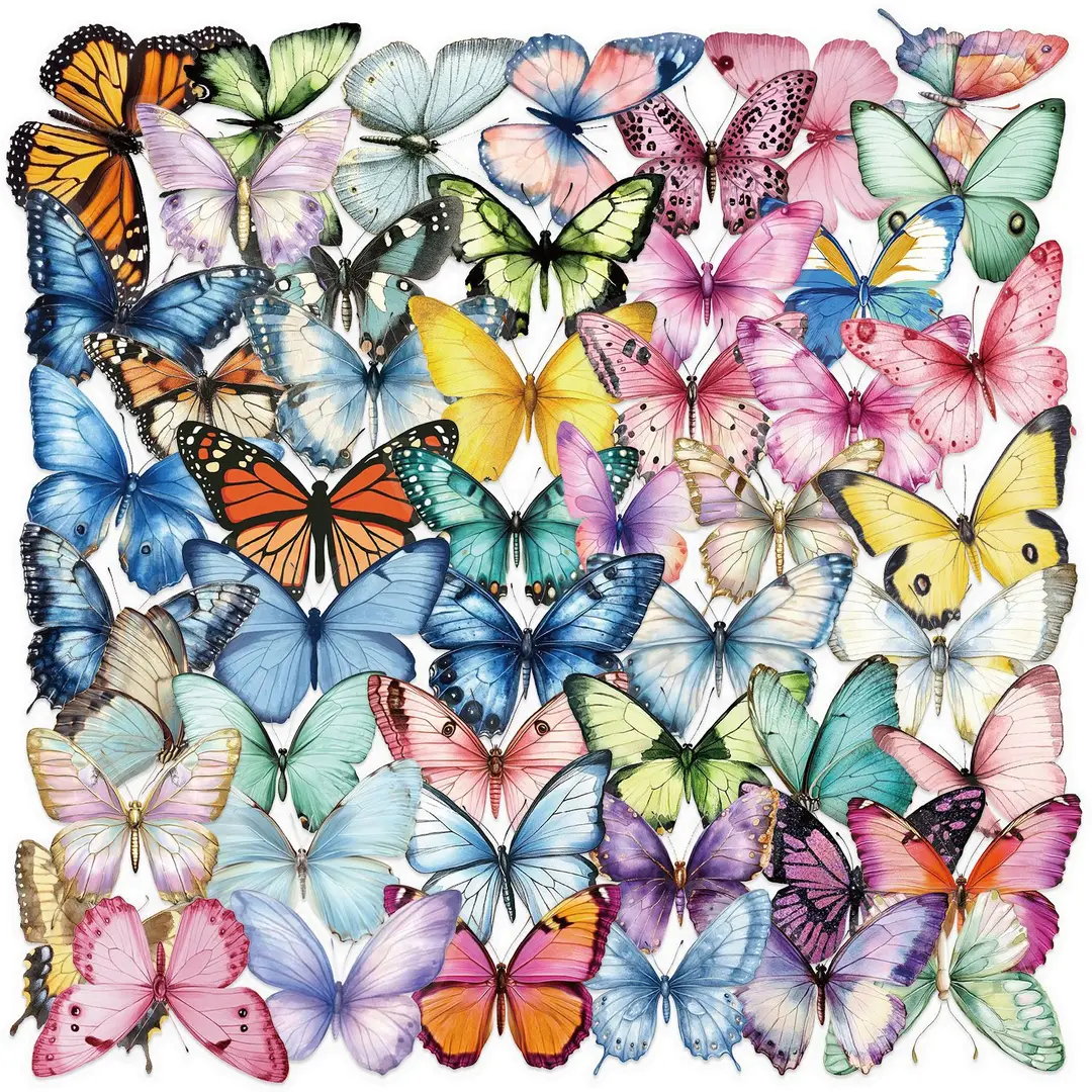 A variety of 50 double transparent stickers transparent waterproof DIY hand account material mobile phone notebook personality ins decorative stickers