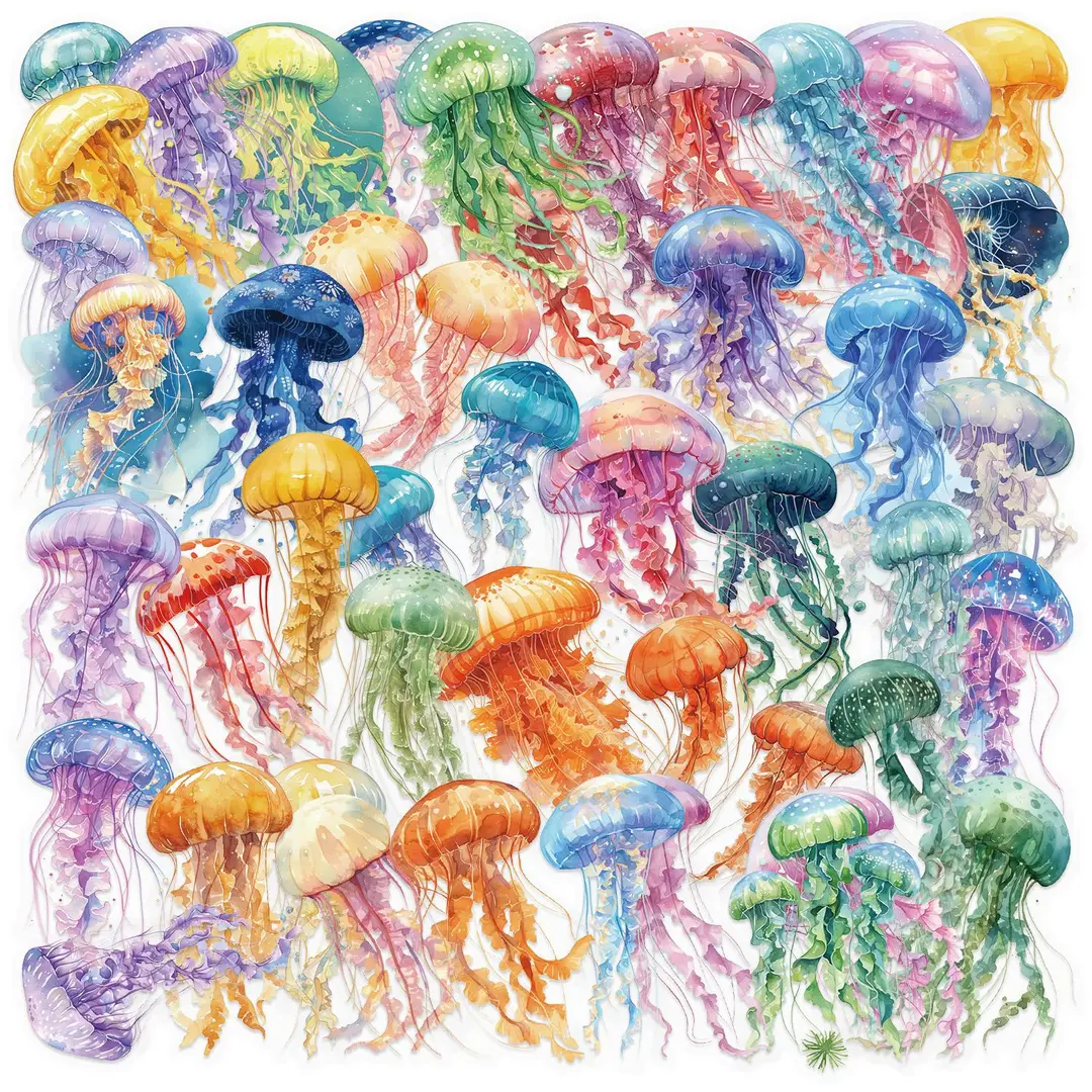 A variety of 50 double transparent stickers transparent waterproof DIY hand account material mobile phone notebook personality ins decorative stickers