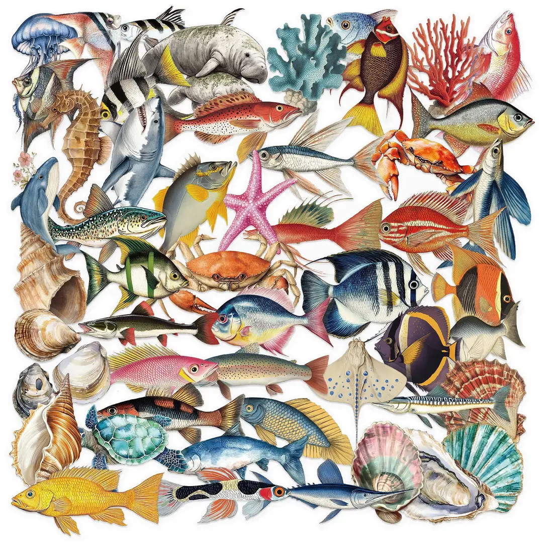 A variety of 50 double transparent stickers transparent waterproof DIY hand account material mobile phone notebook personality ins decorative stickers