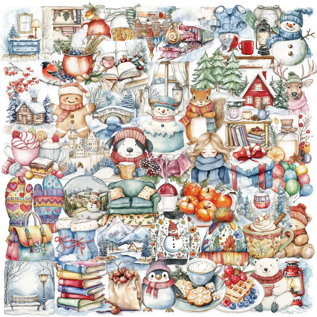 A variety of 50 double transparent stickers transparent waterproof DIY hand account material mobile phone notebook personality ins decorative stickers