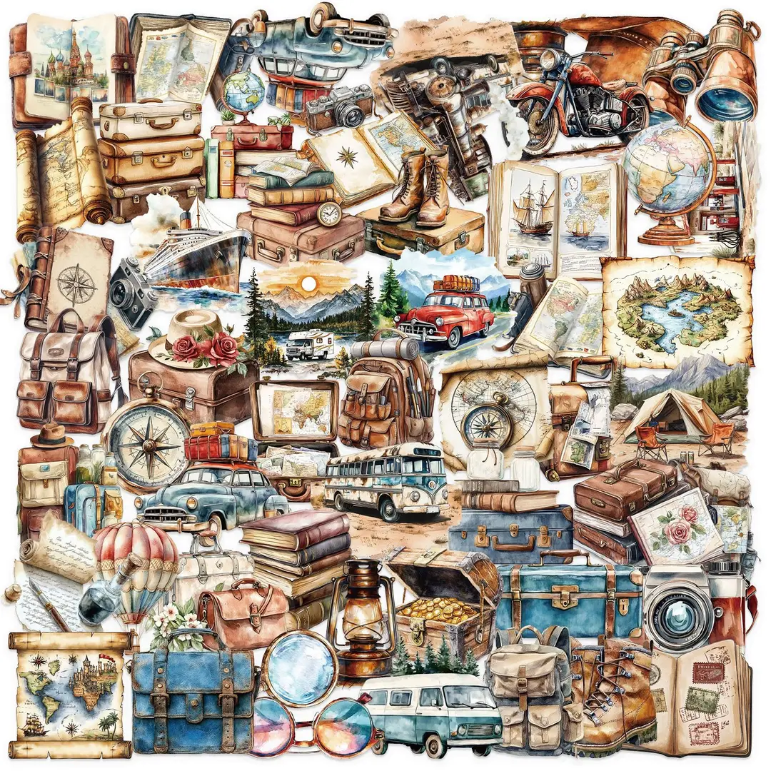 A variety of 50 double transparent stickers transparent waterproof DIY hand account material mobile phone notebook personality ins decorative stickers