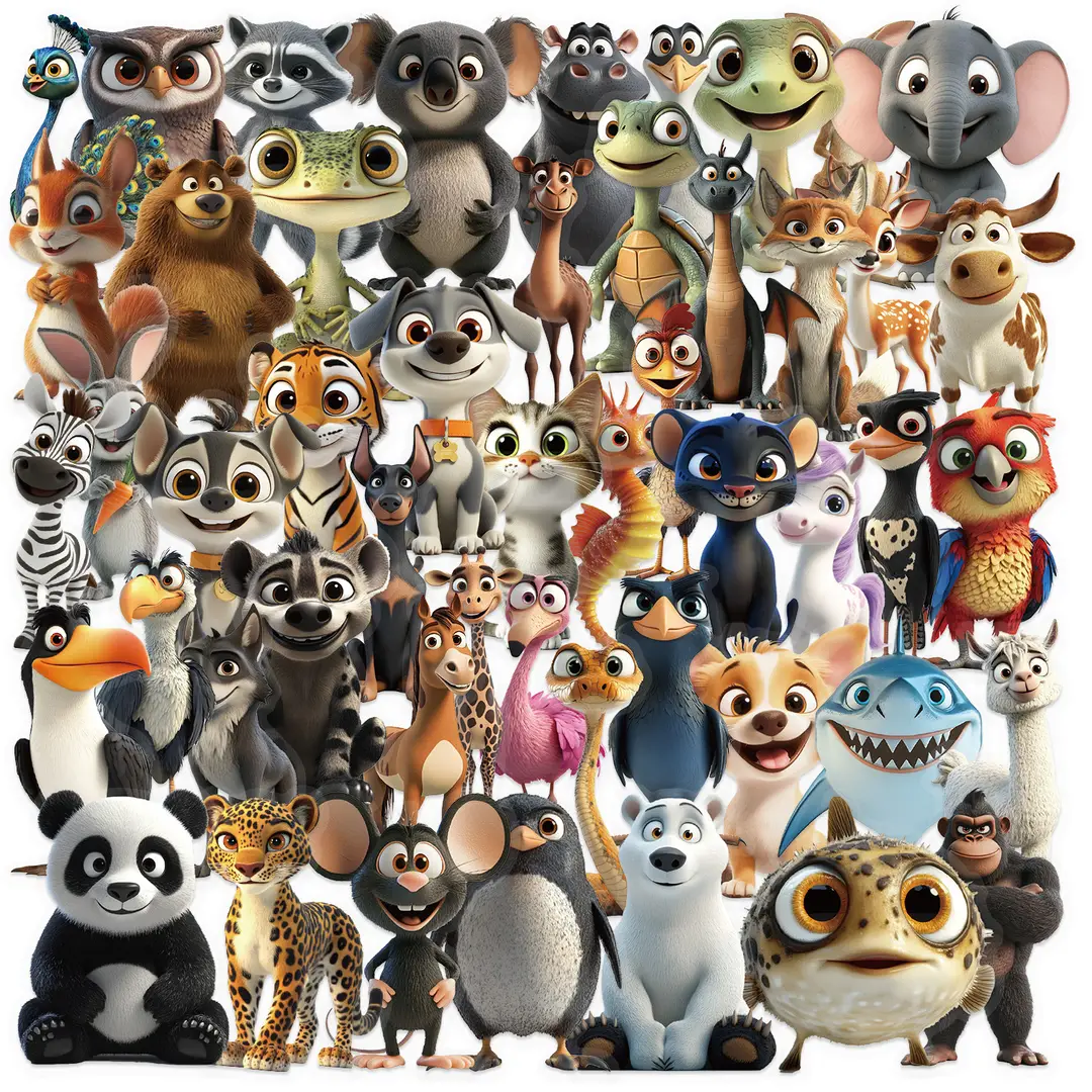 A variety of 50 double transparent stickers transparent waterproof DIY hand account material mobile phone notebook personality ins decorative stickers