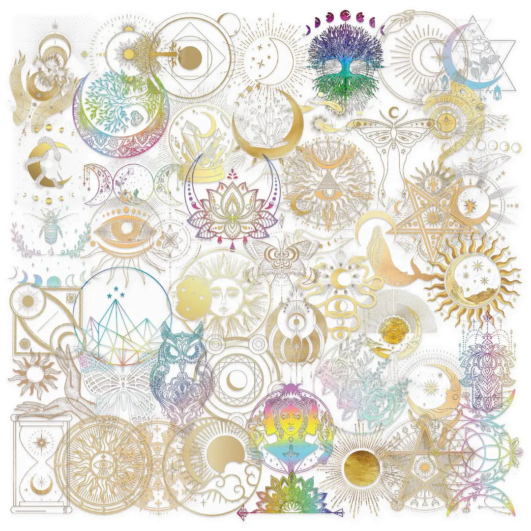 A variety of 50 double transparent stickers transparent waterproof DIY hand account material mobile phone notebook personality ins decorative stickers