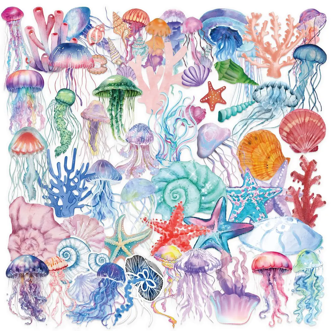 A variety of 50 double transparent stickers transparent waterproof DIY hand account material mobile phone notebook personality ins decorative stickers