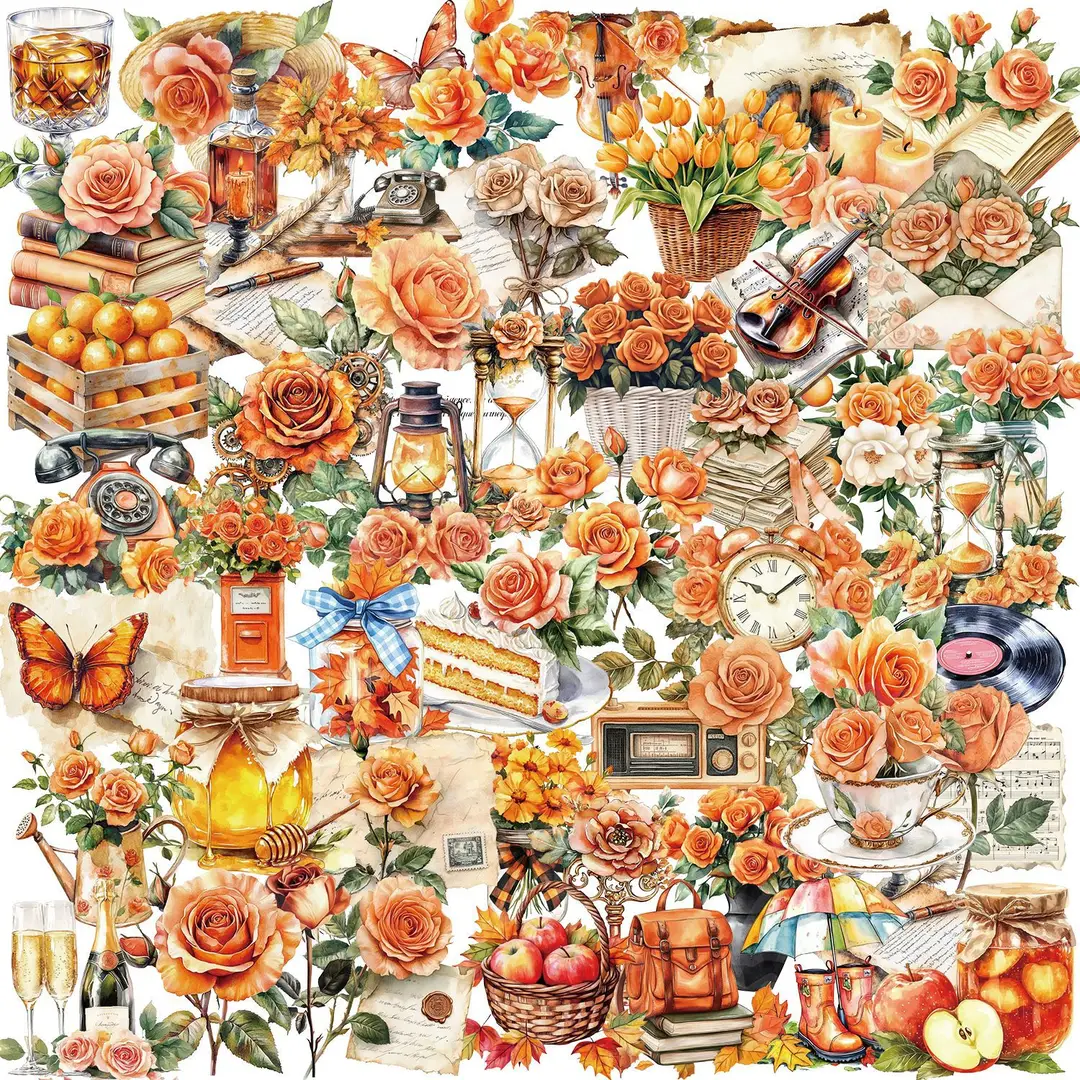 A variety of 50 double transparent stickers transparent waterproof DIY hand account material mobile phone notebook personality ins decorative stickers