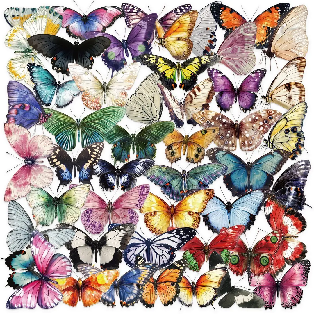 A variety of 50 double transparent stickers transparent waterproof DIY hand account material mobile phone notebook personality ins decorative stickers