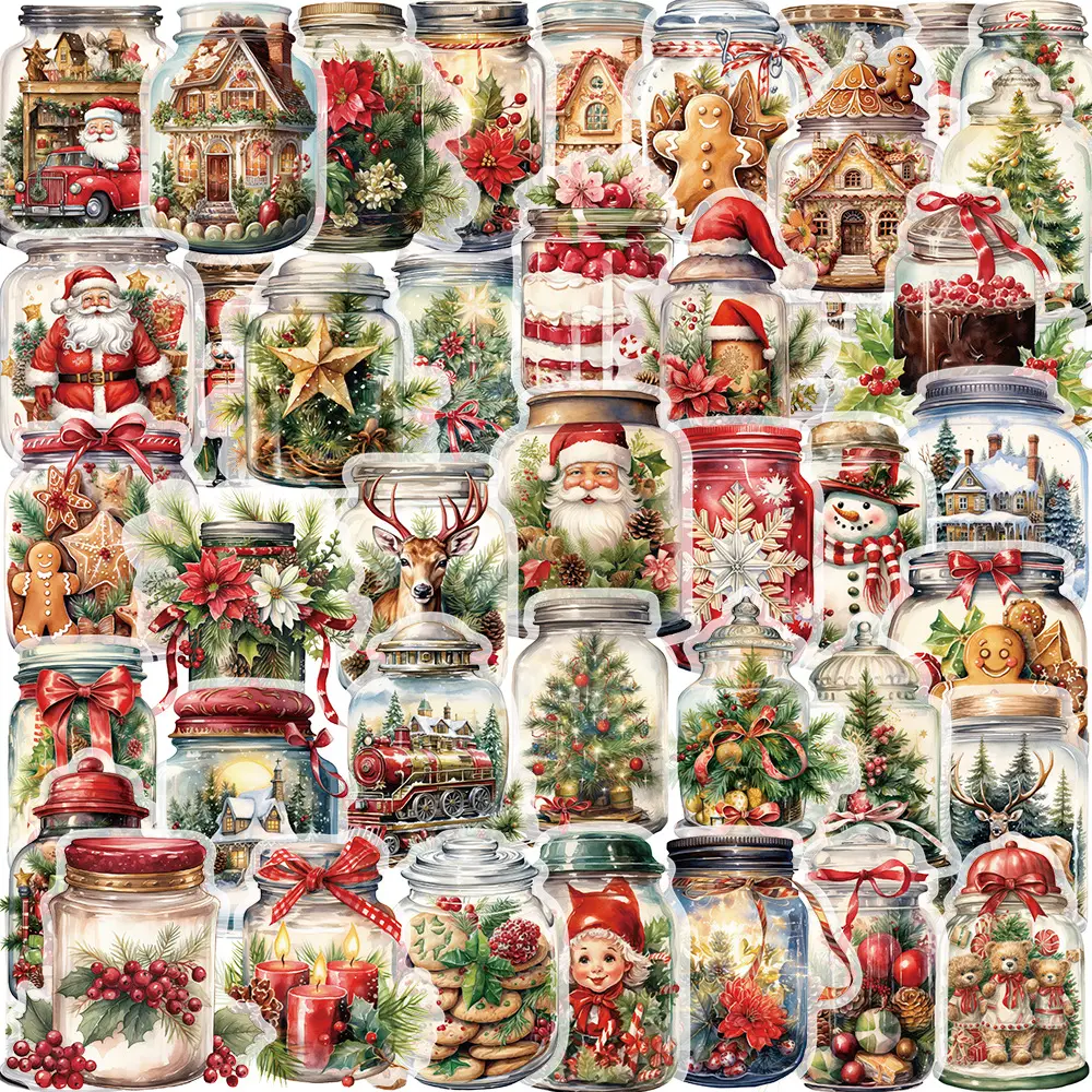 A variety of 50 double transparent stickers transparent waterproof DIY hand account material mobile phone notebook personality ins decorative stickers