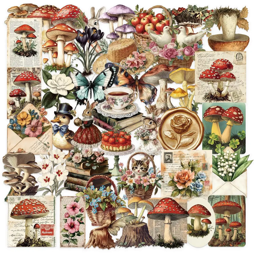 A variety of 50 double transparent stickers transparent waterproof DIY hand account material mobile phone notebook personality ins decorative stickers