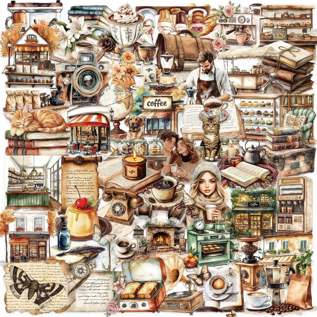 A variety of 50 double transparent stickers transparent waterproof DIY hand account material mobile phone notebook personality ins decorative stickers