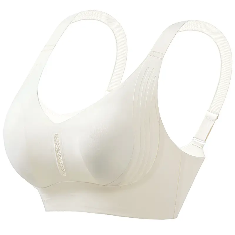 Ultra-Thin Fixed Rabbit Ear Cup Bra Pink Seamless