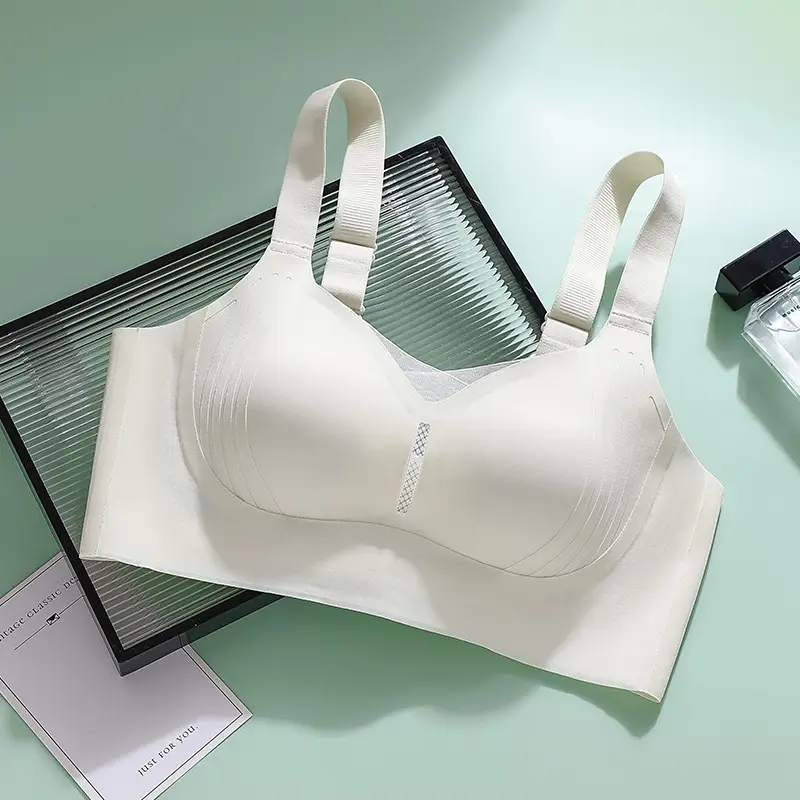 Ultra-Thin Fixed Rabbit Ear Cup Bra Pink Seamless