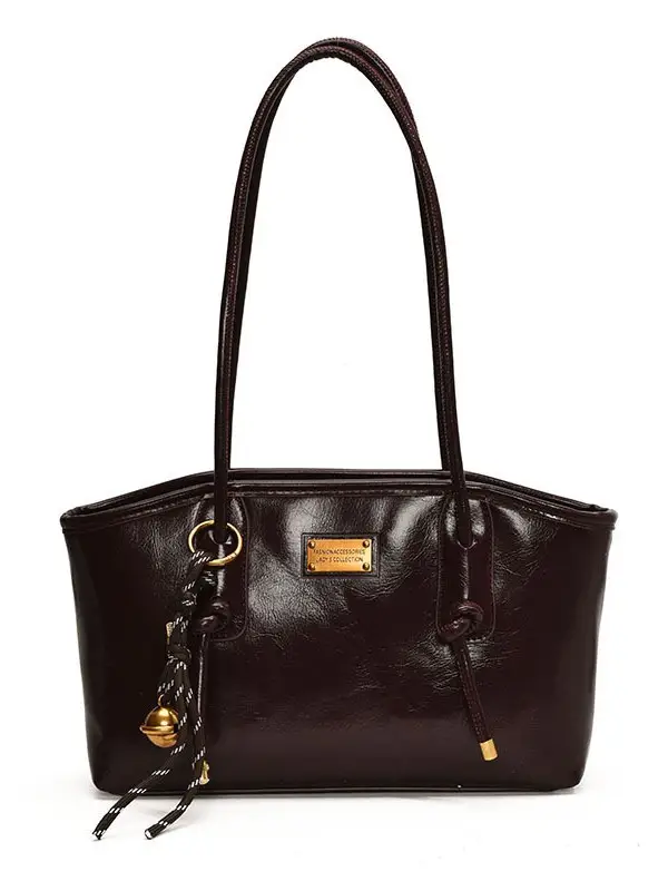 Black Leather Shoulder Tote Bag for Women 2025 - Image 15