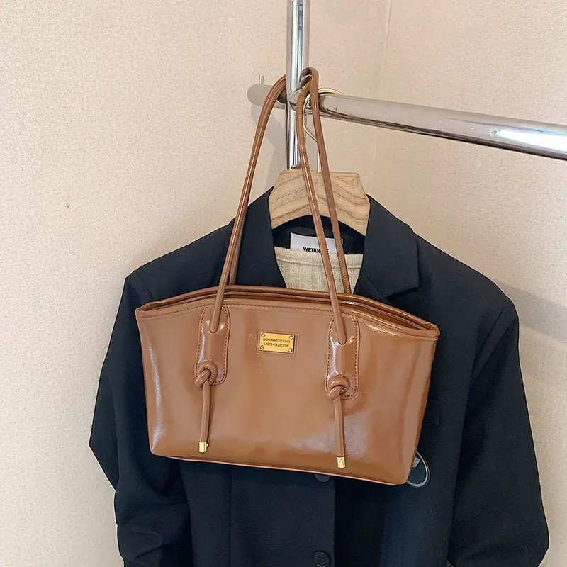 Black Leather Shoulder Tote Bag for Women 2025 - Image 8