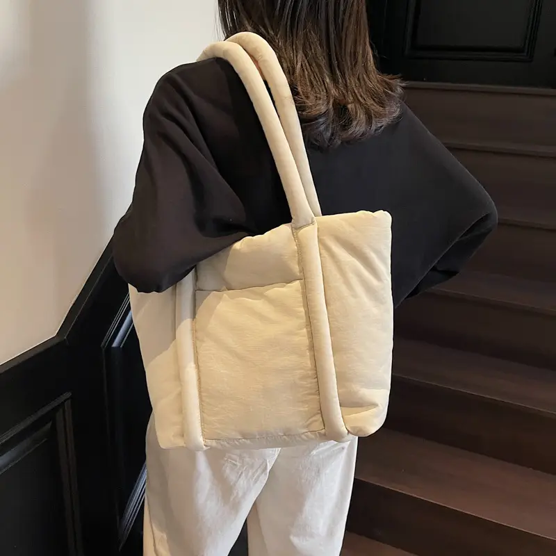 Women's Cotton Padded Shoulder Bag Large Capacity - Image 7