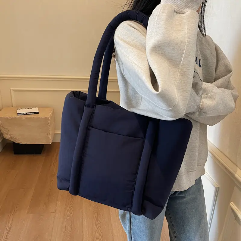 Women's Cotton Padded Shoulder Bag Large Capacity - Image 9