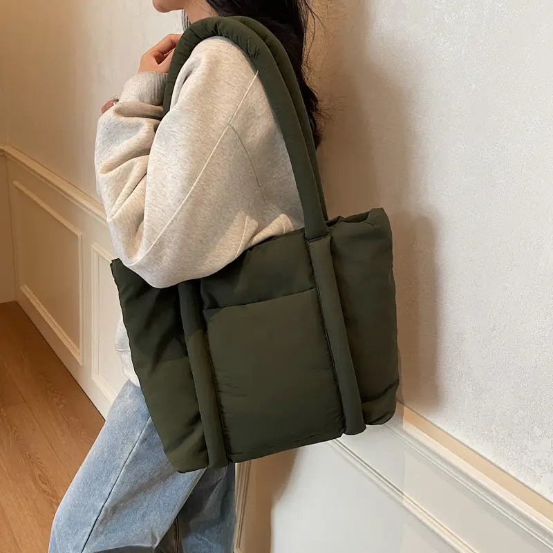 Women's Cotton Padded Shoulder Bag Large Capacity - Image 10