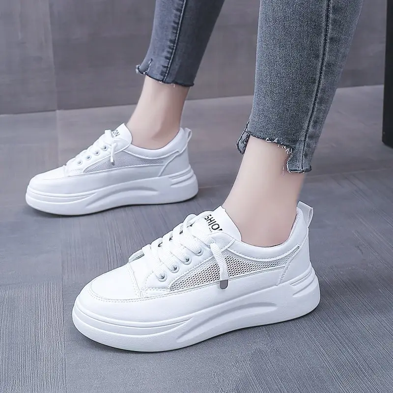 White shoes women's 2025 new spring all-match board shoes thick bottom dad shoes explosions sports casual shoes wholesale agent - Image 4