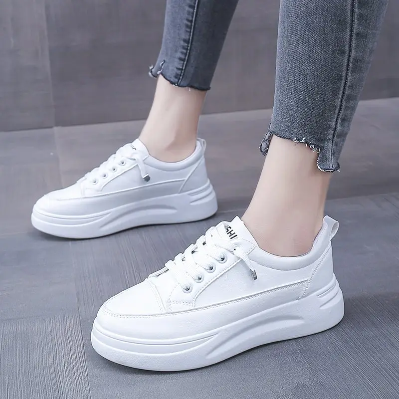 White shoes women's 2025 new spring all-match board shoes thick bottom dad shoes explosions sports casual shoes wholesale agent - Image 5
