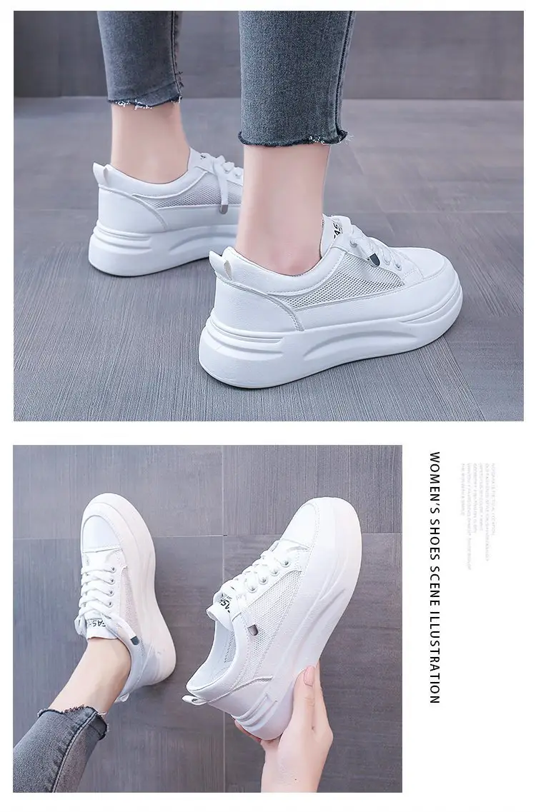 White shoes women's 2025 new spring all-match board shoes thick bottom dad shoes explosions sports casual shoes wholesale agent — feature 13