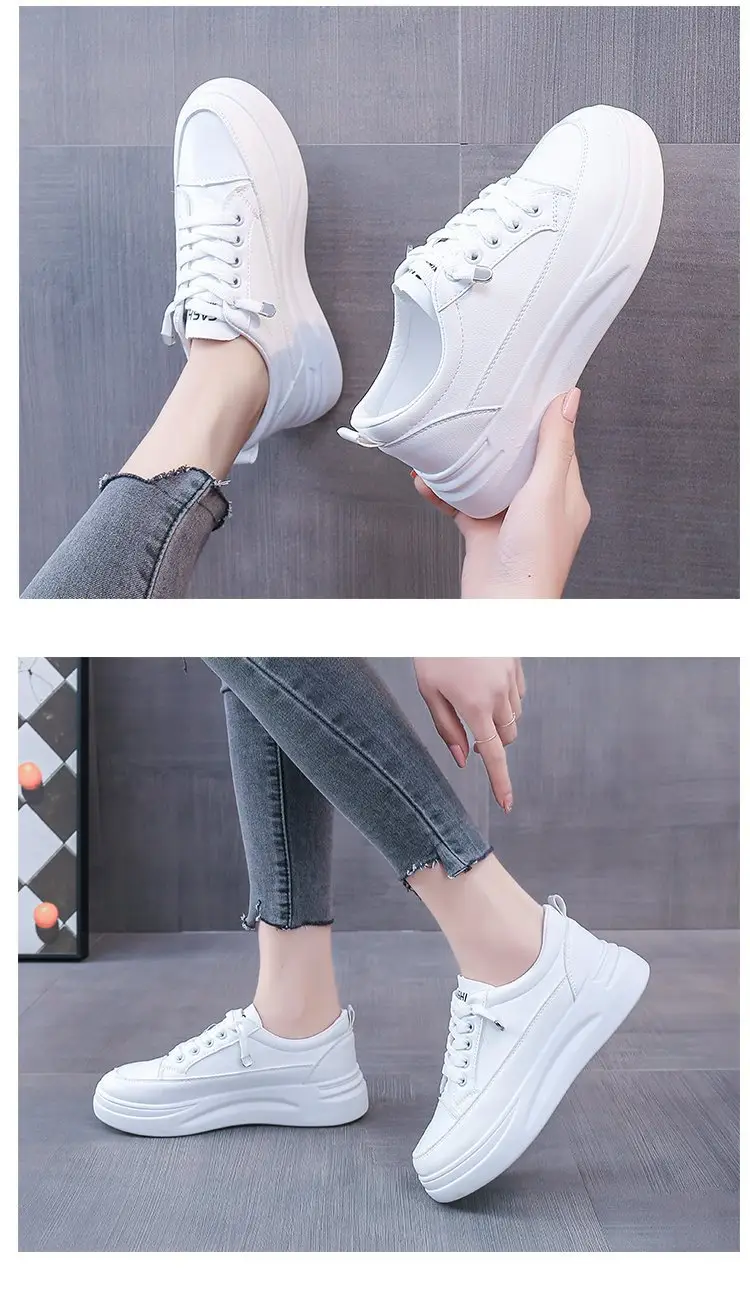 White shoes women's 2025 new spring all-match board shoes thick bottom dad shoes explosions sports casual shoes wholesale agent — feature 15