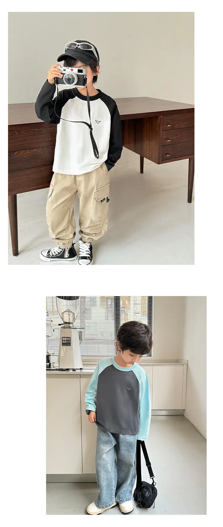Boys' Pure Cotton Long Sleeve T-Shirt Set — feature 11