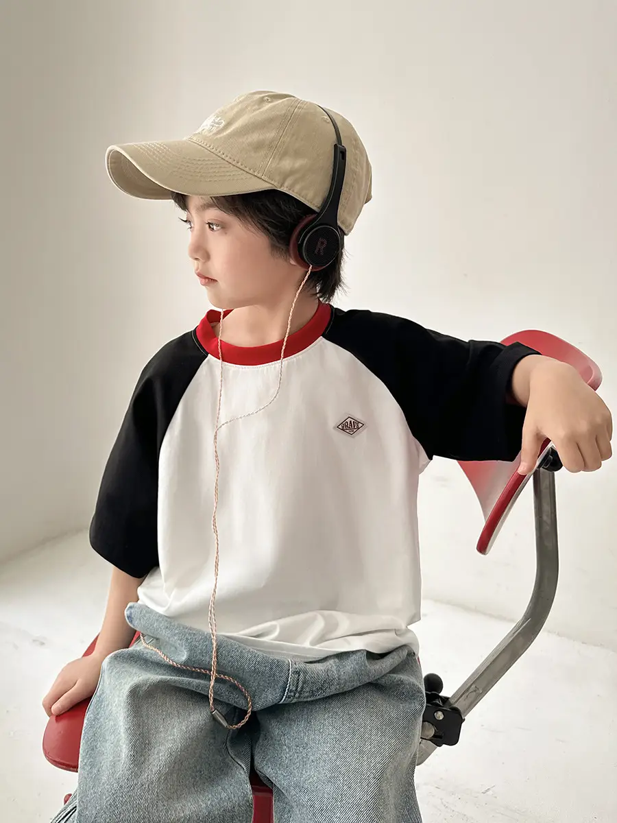 Boys Red Blue Raglan Sleeve T-Shirt 2026 - Image 5