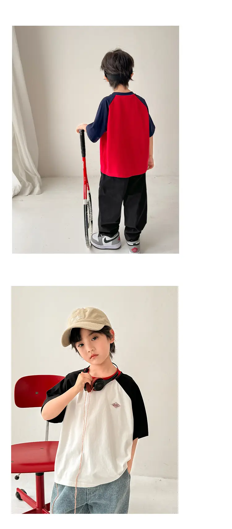 Boys Red Blue Raglan Sleeve T-Shirt 2026 — feature 10