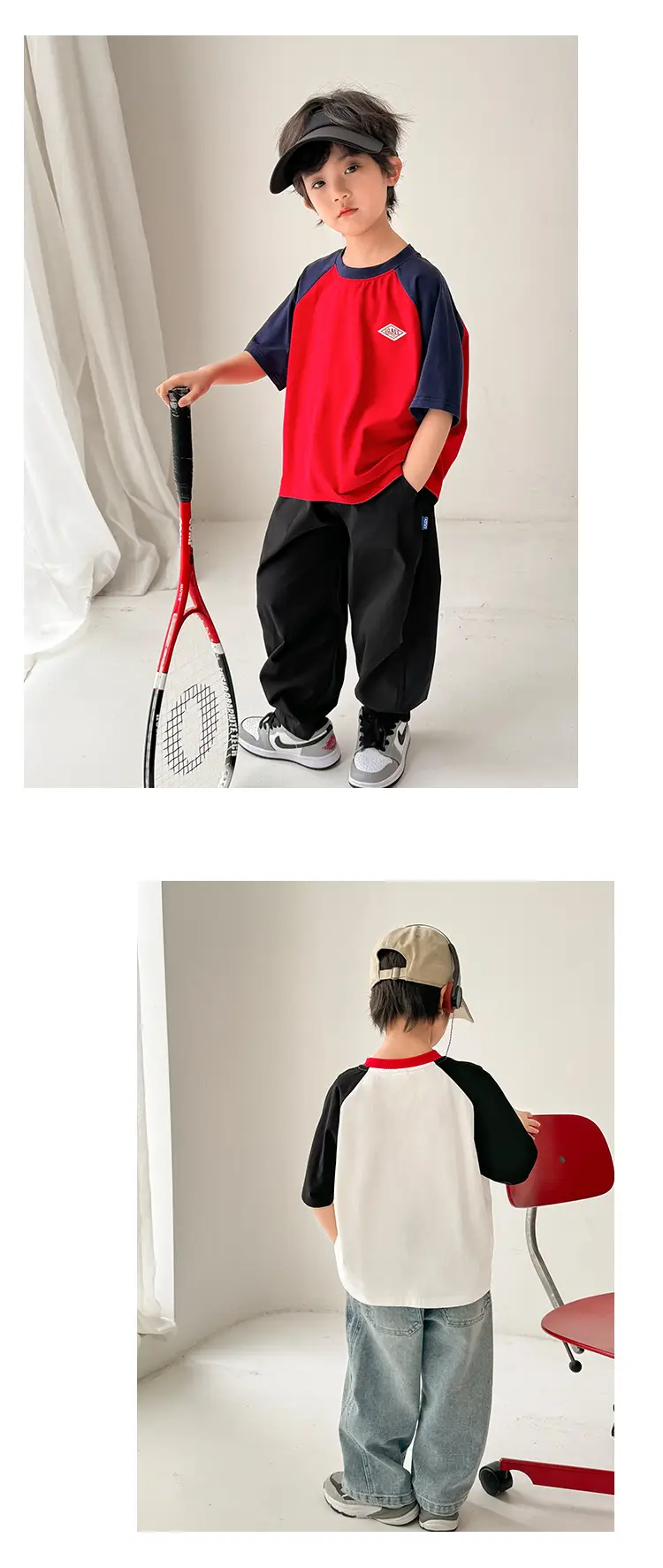 Boys Red Blue Raglan Sleeve T-Shirt 2026 — feature 11