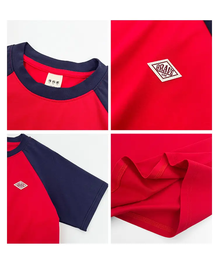 Boys Red Blue Raglan Sleeve T-Shirt 2026 — feature 4