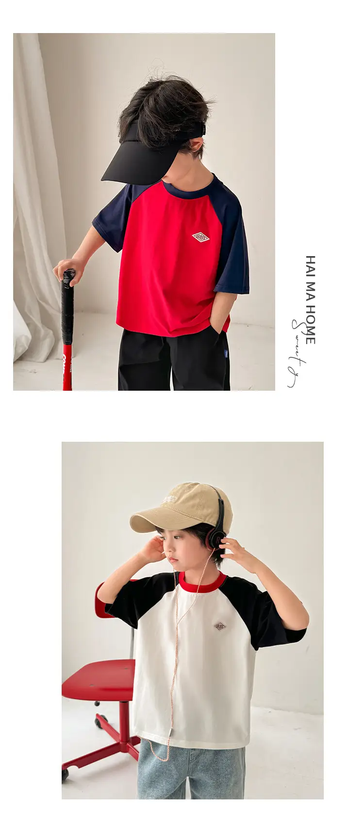 Boys Red Blue Raglan Sleeve T-Shirt 2026 — feature 9