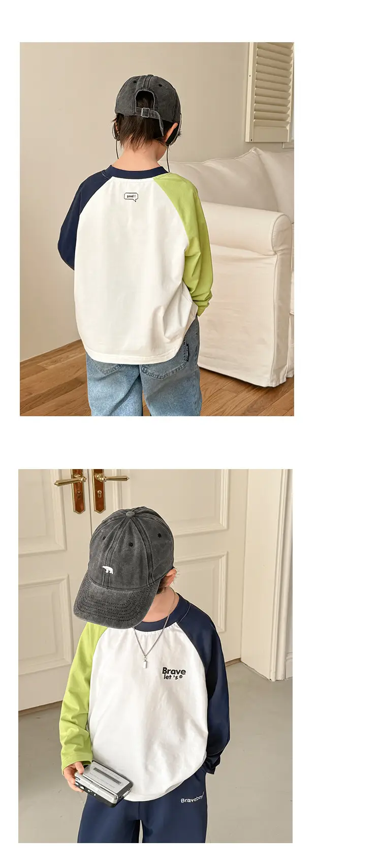 Haima Boys Raglan Sleeve T-Shirt Cotton Spring 2026 — feature 10