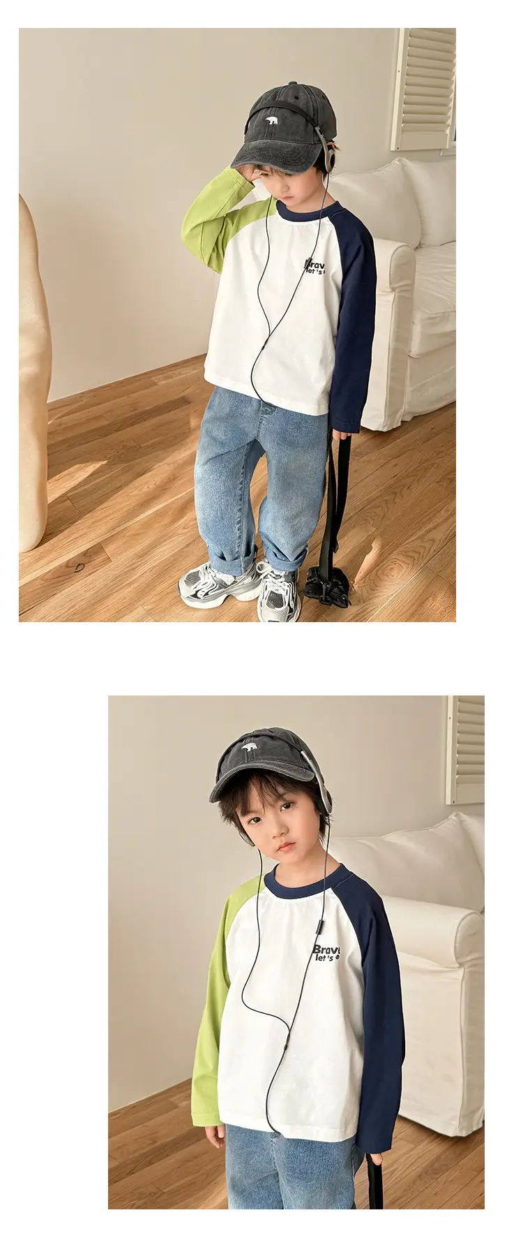 Haima Boys Raglan Sleeve T-Shirt Cotton Spring 2026 — feature 11