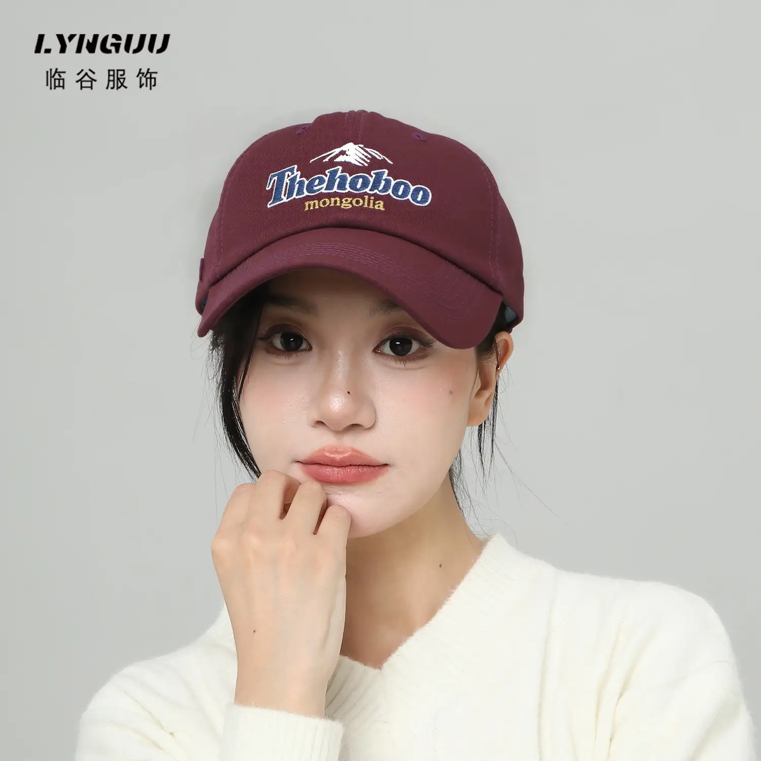 Korean Style Mountain Embroidered Women's Cap - Image 3