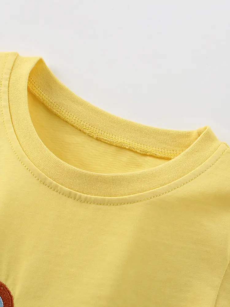 Cross-border boys summer T-shirt shorts set yellow blue