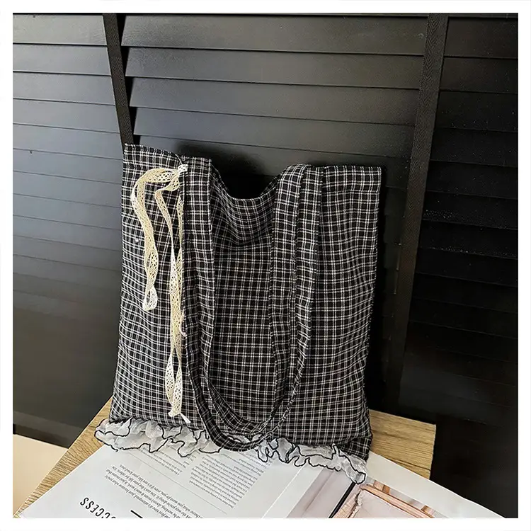 Canvas Plaid Women's Large Shoulder Bag 2024 — feature 20