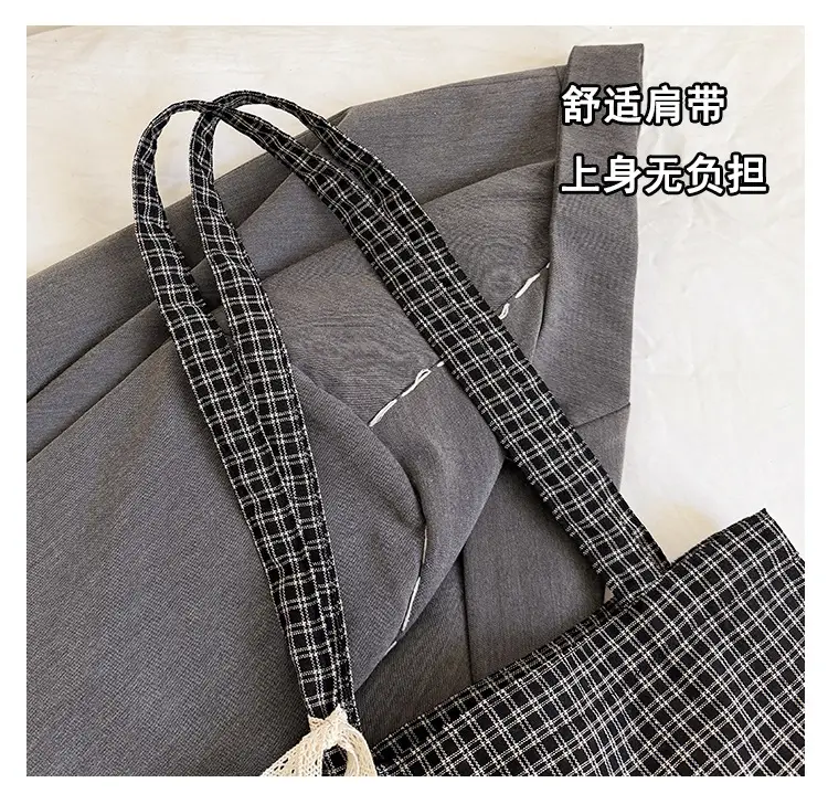 Canvas Plaid Women's Large Shoulder Bag 2024 — feature 5