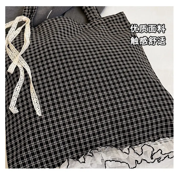 Canvas Plaid Women's Large Shoulder Bag 2024 — feature 7