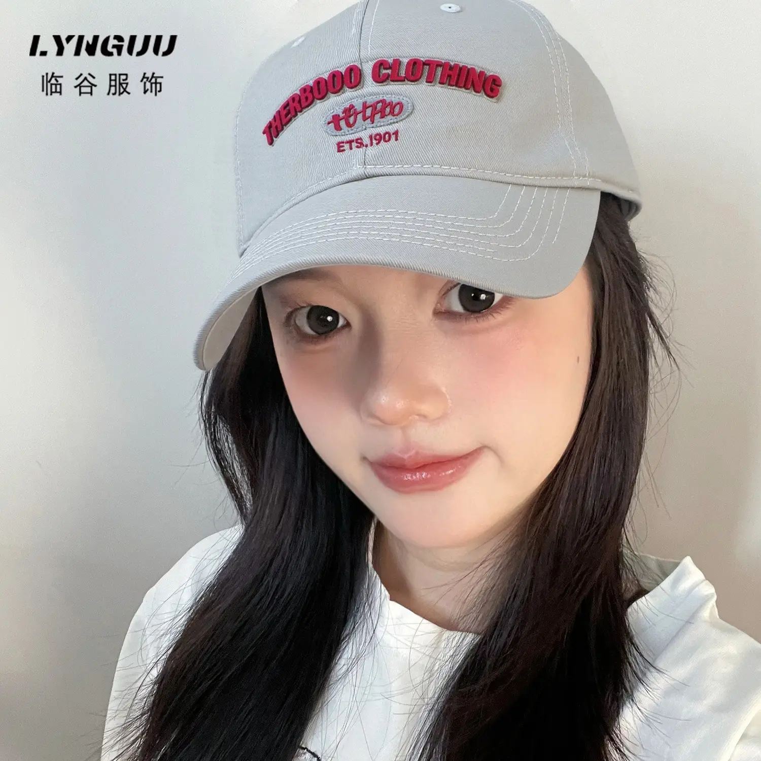 Women Korean Baseball Cap Gold Buckle 56-61cm - Image 2