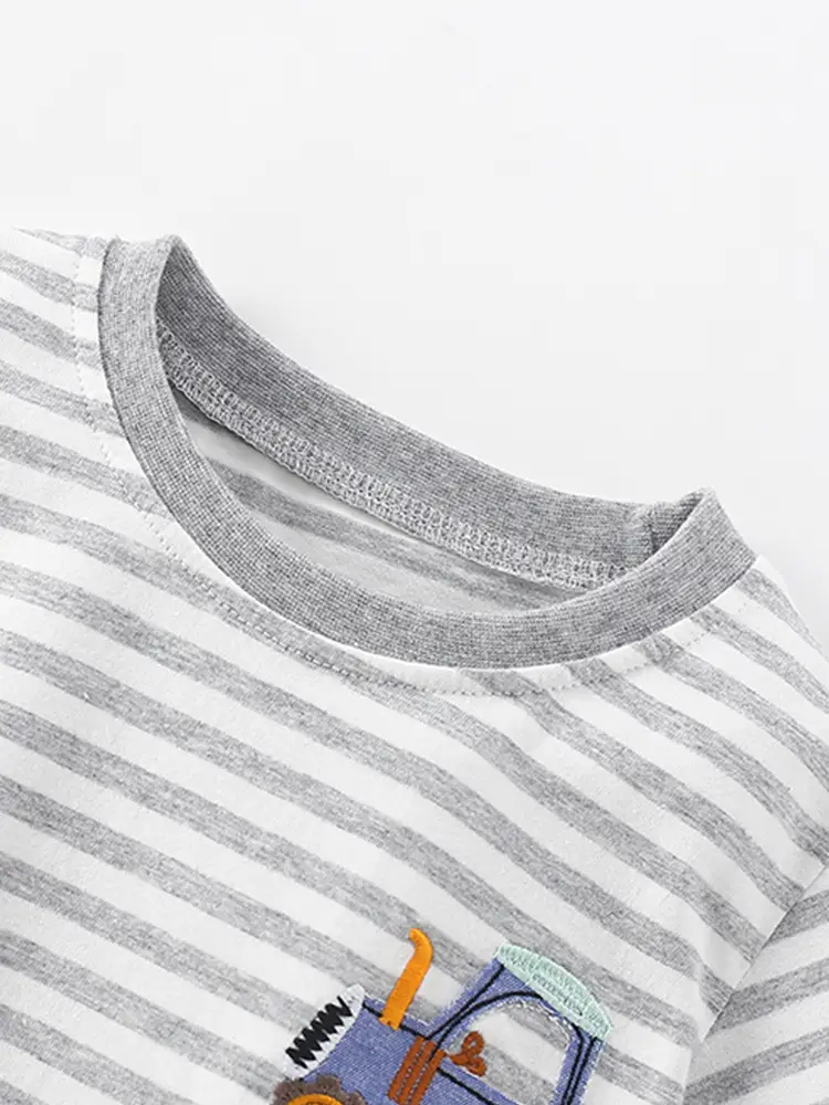 Cross-border malwee boys striped T-shirt summer new European and American children's round neck short sleeve children's top - Image 3