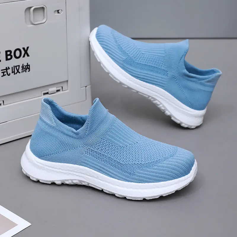 Shoes Women's Spring and Autumn New Flying Mesh Surface Popcorn Casual Shoes for Men and Women Slip-on Soft Sole Lightweight Lazy Shoes - Image 6