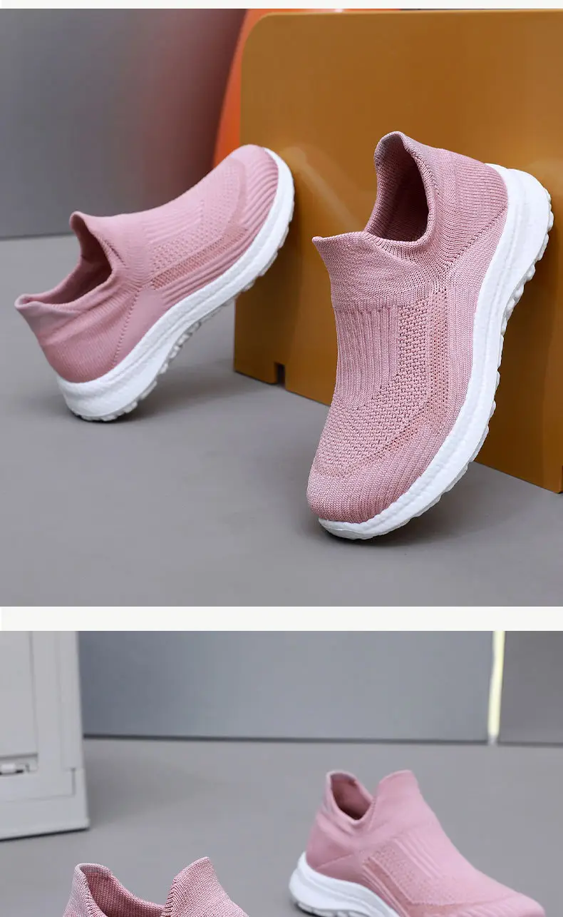 Shoes Women's Spring and Autumn New Flying Mesh Surface Popcorn Casual Shoes for Men and Women Slip-on Soft Sole Lightweight Lazy Shoes — feature 18