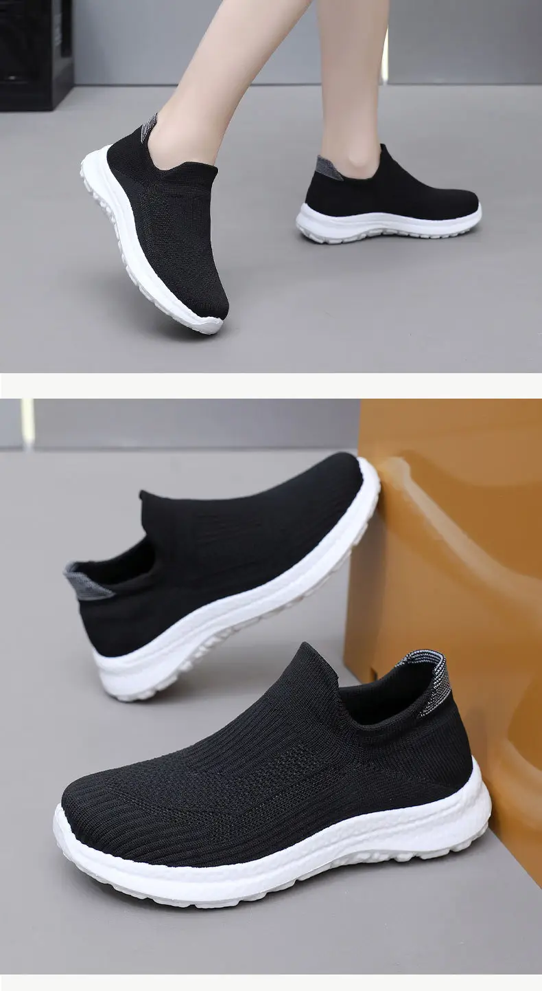Shoes Women's Spring and Autumn New Flying Mesh Surface Popcorn Casual Shoes for Men and Women Slip-on Soft Sole Lightweight Lazy Shoes — feature 21