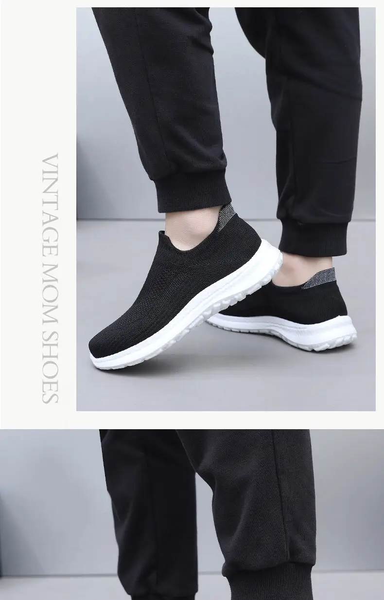 Shoes Women's Spring and Autumn New Flying Mesh Surface Popcorn Casual Shoes for Men and Women Slip-on Soft Sole Lightweight Lazy Shoes — feature 30