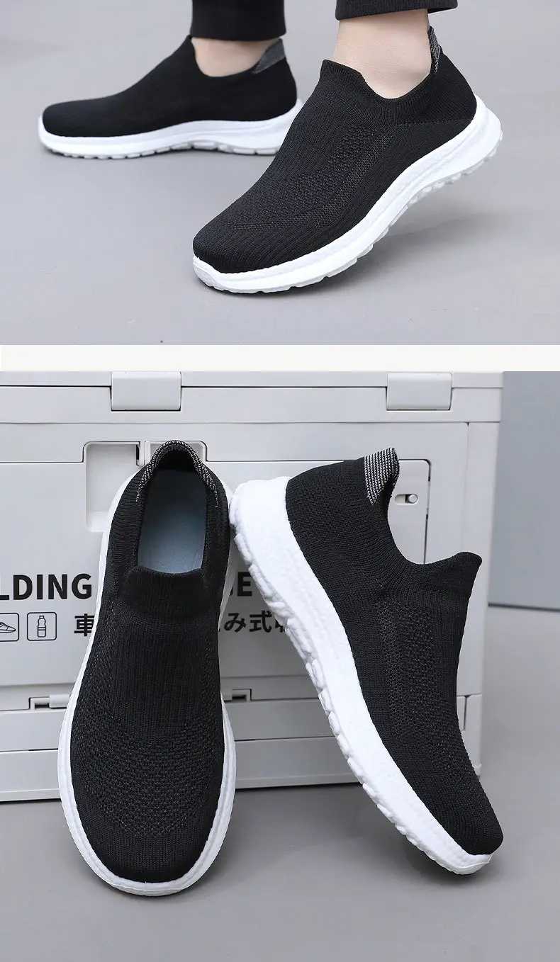 Shoes Women's Spring and Autumn New Flying Mesh Surface Popcorn Casual Shoes for Men and Women Slip-on Soft Sole Lightweight Lazy Shoes — feature 31
