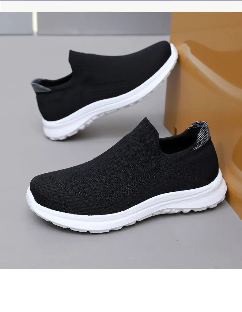 Shoes Women's Spring and Autumn New Flying Mesh Surface Popcorn Casual Shoes for Men and Women Slip-on Soft Sole Lightweight Lazy Shoes — feature 32