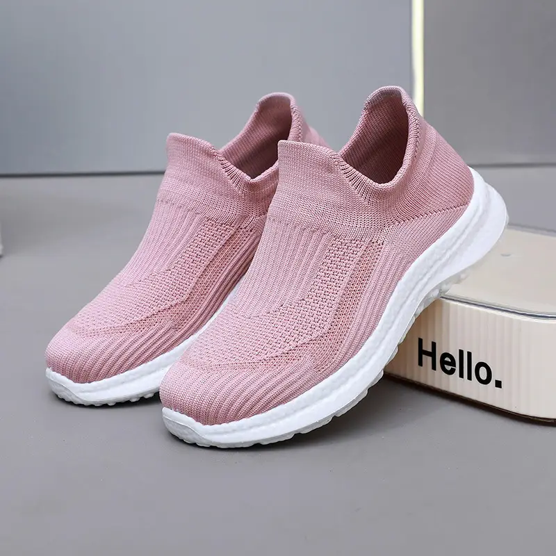 Shoes Women's Spring and Autumn New Flying Mesh Surface Popcorn Casual Shoes for Men and Women Slip-on Soft Sole Lightweight Lazy Shoes - Image 2