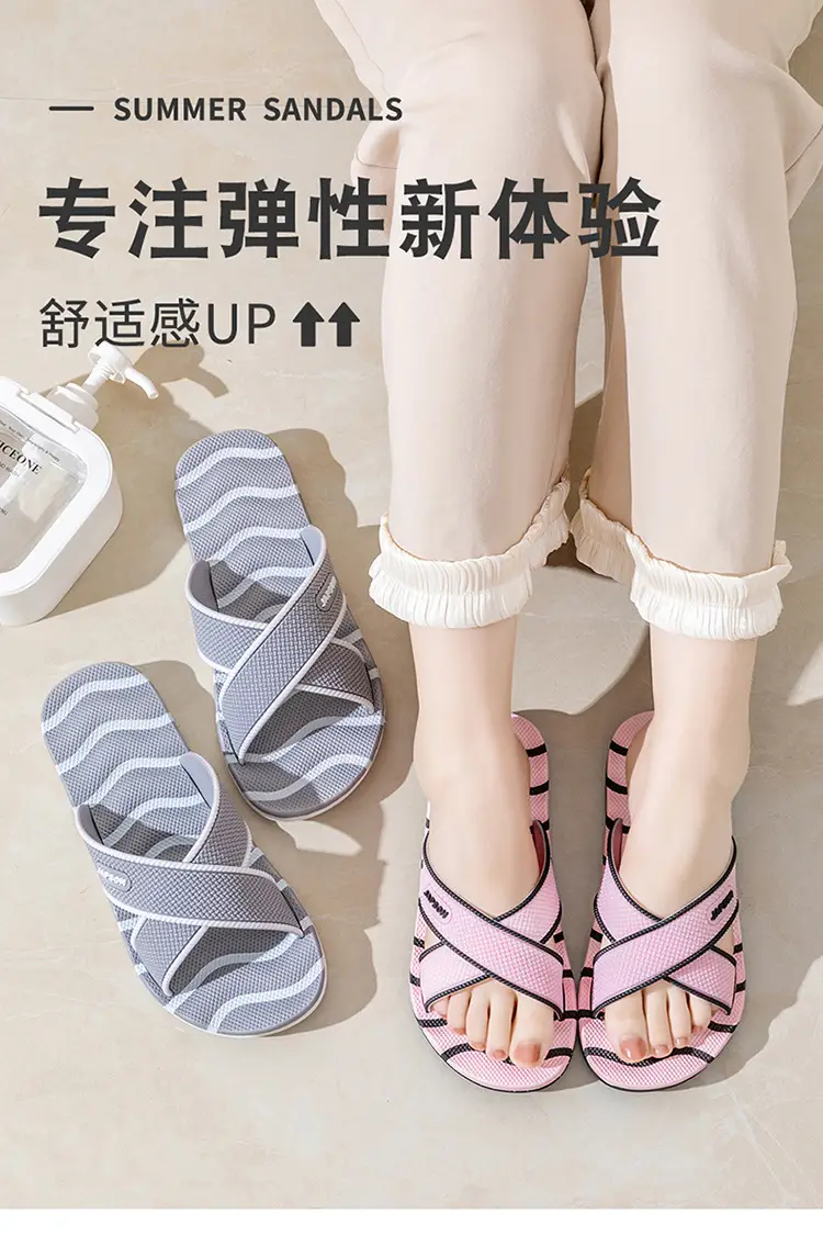 Home Sandals for Women, Non-Slip Thick-Soled Eva Massage Large Size Couple's Bathroom Bathing Men's Trendy Slippers for Summer — feature 2