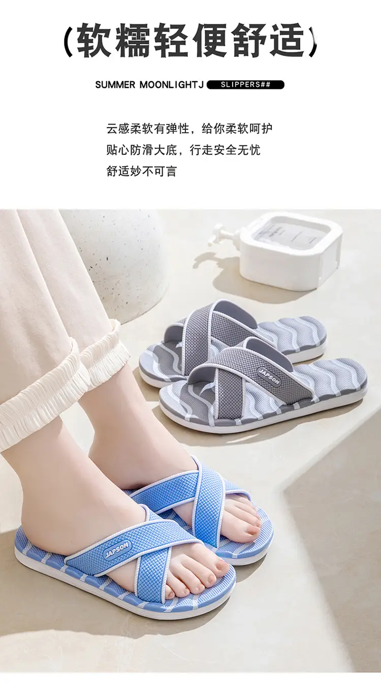 Home Sandals for Women, Non-Slip Thick-Soled Eva Massage Large Size Couple's Bathroom Bathing Men's Trendy Slippers for Summer — feature 3